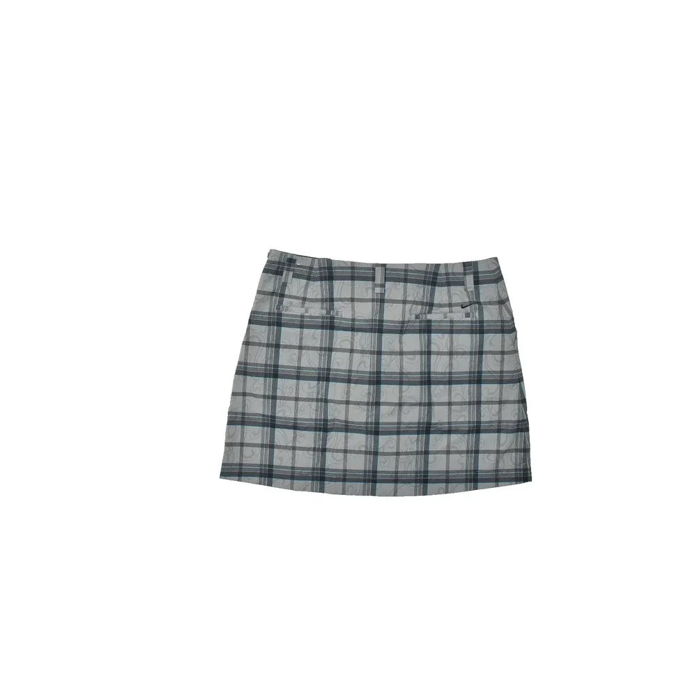Nike Golf Dri-Fit Skort Size 14 Gray Plaid Swirl Pattern Active Athletic Golf